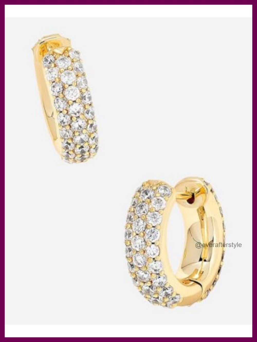 Kendra Scott Mikki Pave Huggie Earrings Gold Crystals